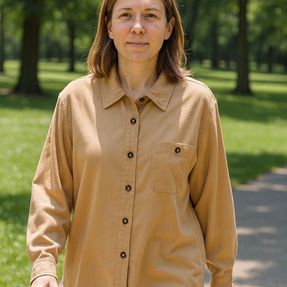 Talbots‎ Beige Suede Shirt or Jacket for Business Casual Work Minimalist Outdoor